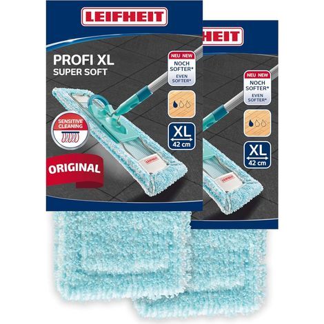 Set of 2 Covers, Flat Mop Accessory, Soft Polyester Fibers, For Delicate Floors (Parquet) (1/5)
