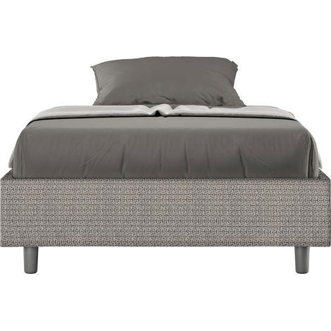 Letto 1 Piazza e Mezzo Sommier 120x190 cm con Rete e Contenitore Azelia Labirinto 02 Grigio (1/5)