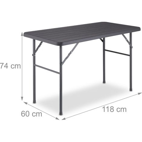 Tavolo da giardino rettangolare moderno per 4 persone 150 x 90 x 75 cm in plastica grigia 130012917