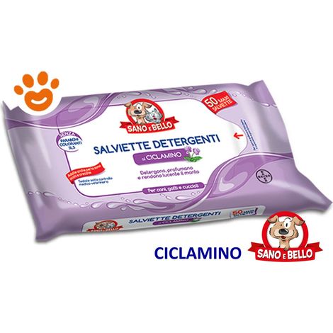 Elanco Dog & Cat Sano e Bello Salviette Detergenti (50 pezzi) - Scegli la Profumazione - Elanco Dog & Cat Sano e Bello Salviette Detergenti (50 pezzi) - Scegli la Profumazione - Ciclamino