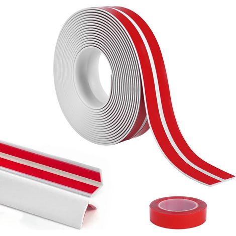 Plinthe Souple Autoadhésive PVC 40 mm, 6M Plinthe Adhesive Pliable,Bande d'étanchéité Flexible, Etanche, Décorative, Corniere PVC Autocollante pour Cuisine et salle de bain (1/5)