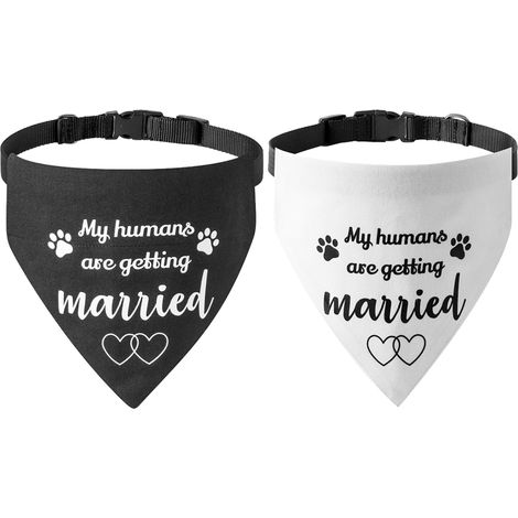 Bandana Pour Chien - Bandana Triangle En Coton - Pour Mariage Fête Et Célébration - Disponible En 3 Tailles - Lot De 2 (1/5)