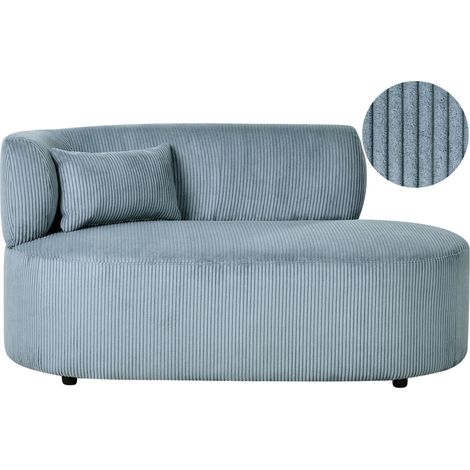 Linksseitige Chaiselounge VANVEY Cord Blau (1/5)