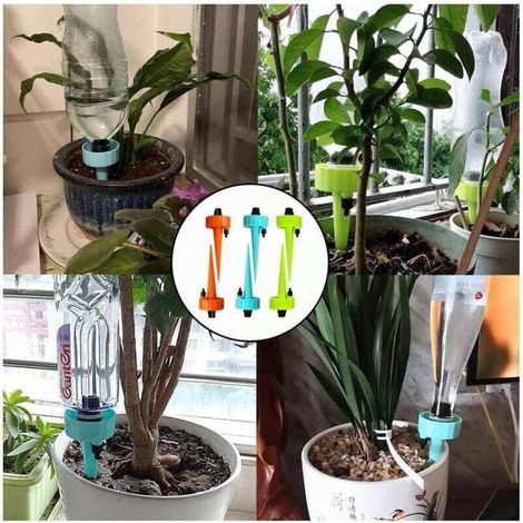 Irrigation Goutte à Goutte Kit, 6Pcs Arroseurs Automatiques Plantes, Goutte a Goutte Bouteille Réglables pour Jardin Plantes Arroseur Plante pour Jardin Intérieur et Extérieur (1/4)