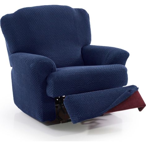Housse Super élastique pour Fauteuil Relax de 70 à 90 cm Modèle Novel Bleu Marine Housse de Fauteuil inclinable Pieds séparés Protecteur en Tissu Jacquard Toucher Coton (1/5)