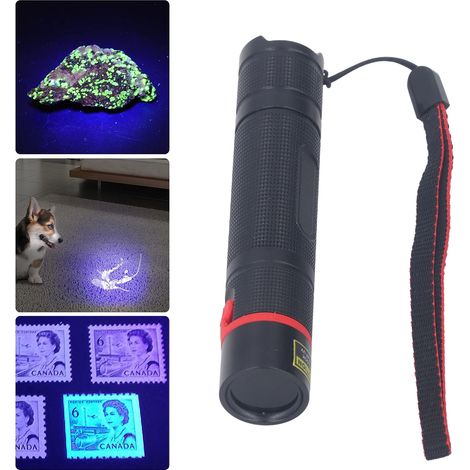 Mini lampe torche UV à lumière noire 365 nm, lampe torche ultraviolette haute définition de qualité professionnelle et haute puissance, lampe torche de détection (1/5)