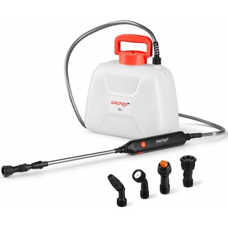 Pulvérisateur à Batterie 5L avec Pression 3,1 Bar, Batterie Li-Ion 2400 mAh, Contrôle du Débit, 4 Buses