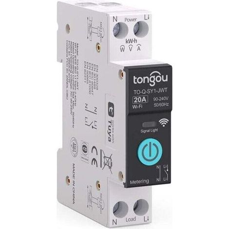 Commutateur WIFI Intelligent Disjoncteurs Domestiques Téléphone Transportable, XU,Commande à distance 3 Modes de Synchronisation pour Appareils électroménagers(20A) - KZQ (1/4)