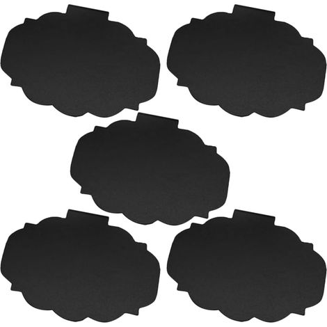 Etiquetas de pizarra con clip, fáciles de transportar, 5 unidades, borrables, para cestas, plástico negro, para el hogar y manualidades. (1/5)