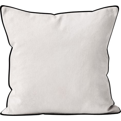 Coussin en microfibre lavée 40x40 cm BOHEME blanc, par Soleil d'Ocre (1/2)