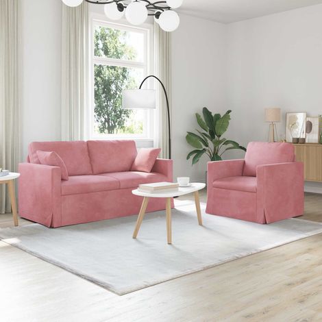 Sofa Set 2 pcs Rosa 158 x 78 x 80 cm Samt (1/5)