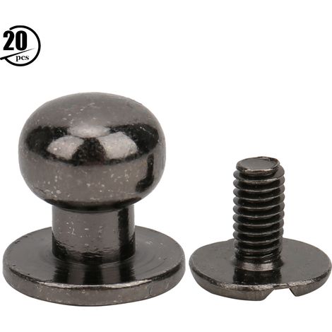 Rivet En Cuivre Tête Ronde Avec Vis Pour Cuir Et Denim - Taille 10x8mm Finition Bronze - Lot De 20 Pièces (1/5)