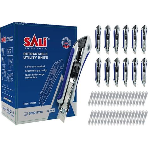 Cutter Set 12 Stück Aluminium mit Gummigriff 36 SK5 Klingen 18 mm (1/5)