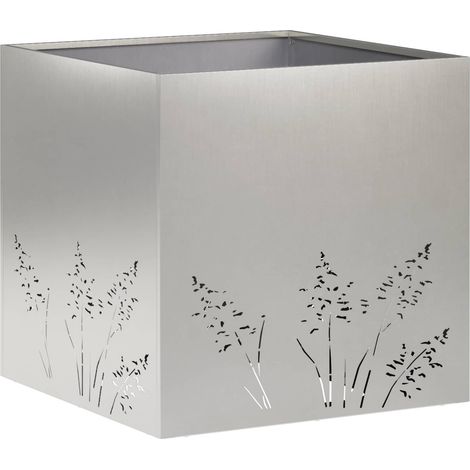 Garten-Pflanzgefäß Silber 50 x 50 x 49 cm Edelstahl vidaXL (1/5)