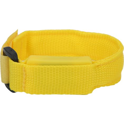 2cm brassard lumineux LED course nuit extérieur, bracelet ajustable réfléchissant vélo jaune (1/5)