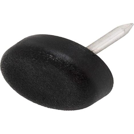 100 x Patins glisseurs en Plastique avec Clou/Noirs/Ø 15 mm/Rond/Pieds glisseurs en Plastique à Clou pour Meubles