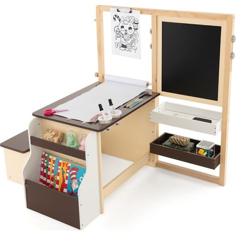 Set di cavalletti per bambini con lavagna e lavagna bianca