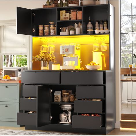 Armario cocina con 8 cajones LED MDF 120 cm OKMYHOME (1/5)