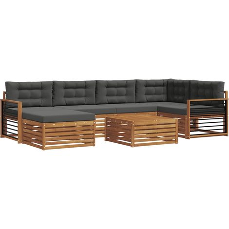 Outdoor Sofa Set with Cushion 7 pcs Natural and Anthracite vidaXL (1/5)
