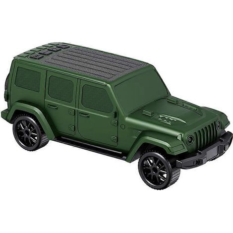 Autoförmiger, kabelloser Bluetooth-Lautsprecher mit Blinklichtern, TF-Kartenwiedergabe und FM-Radio, Tischdekoration, Geschenk für Jungen, grün (1/5)