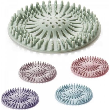 5 Pièces Couvercles de Drain de Douche, Filtre Attrape Cheveux Douche Silicone Tube Drainer Attrape Cheveux Bouchon avec Ventouse pour Cuisine Salle de Bain
