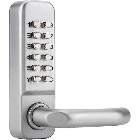 Serrure à code mécanique étanche, serrure de sécurité à combinaison de code à 1-11 chiffres avec mot de passe, serrure à combinaison mécanique sans clé pour porte de bureau en bois. (1/4)