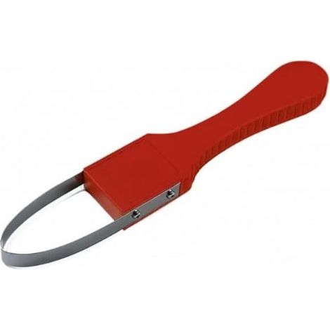 Désherbeur annulaire portatif avec poignée en plastique et anneau en fer, un outil de désherbage portable et rapide pour désherber, ameublir le sol et jardiner. (1/5)