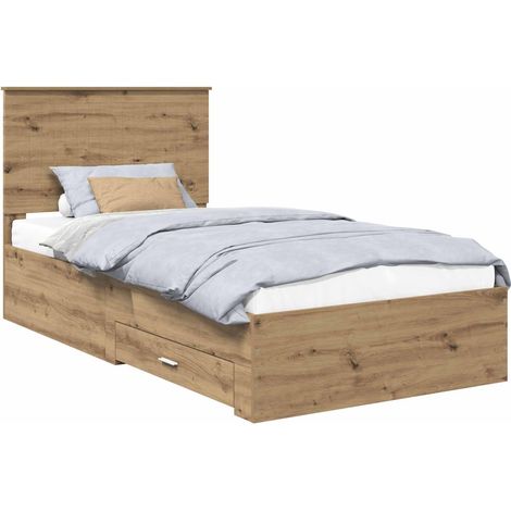 Maison Exclusive - Estructura de cama con cajón Roble artisan 100 (1/5)