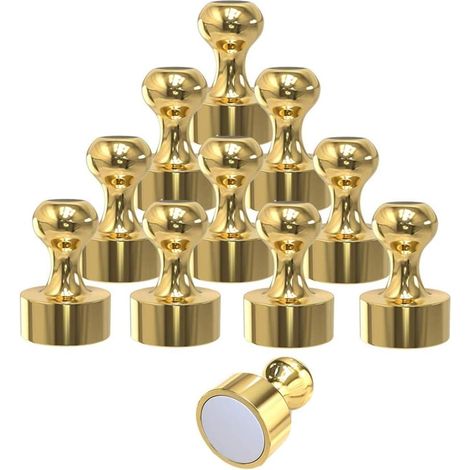 Aimant Néodyme - 18 Pièces 12 x 16 mm Forme Cône Acier Inoxydable - Pour Réfrigérateur Tableau Blanc Tableau D Affichage - Boîte De Rangement Incluse (1/5)