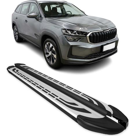 Marchepieds latéraux pédale pour Skoda Kodiaq II 2024-2026 Alu Gris Noir (1/5)