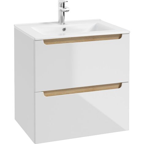 Waschtisch 60cm Livia mit 2 Schubladen, Weiß (1/5)