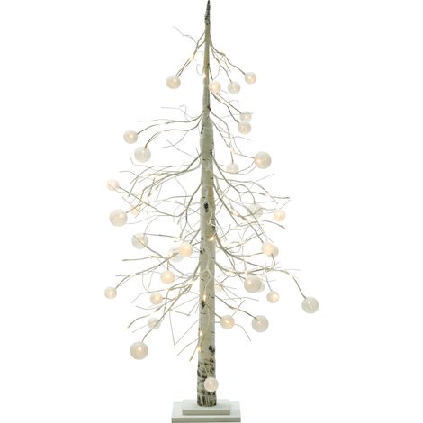 Árbol de Navidad artificial con LED 122 cm exterior e interior moderno blanco Holar (1/5)