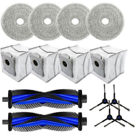 Lot de 14 filtres HEPA de rechange pour brosse latérale principale et lingette de nettoyage pour aspirateur Ecovacs Deebot Mini. (1/5)