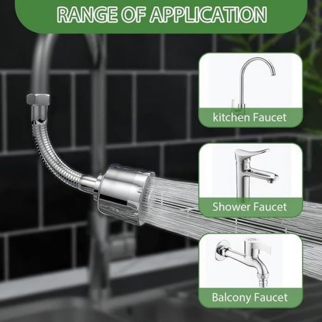 Extension de Robinet - Réglable - Bec Rotatif 360° - Économiseur d'Eau - Longueur 14cm (1/4)