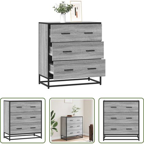 vidaXL Buffet bois métal -  Buffet sonoma gris 68x35x76 cm bois d'ingénierie et métal (1/5)