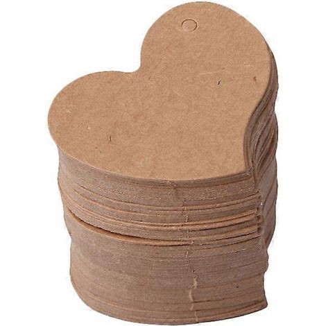 100 Stück herzförmige Geschenkanhänger, leere Kraftpapierkarten, DIY-Anhänger für Hochzeiten, Partys, Bastelarbeiten und Dekorationen