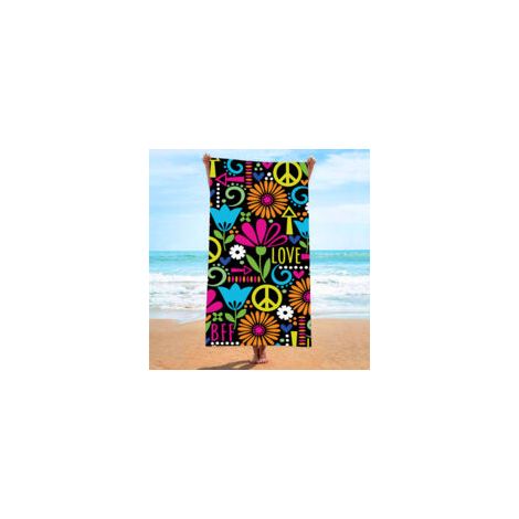 Strandtuch, ultrafeines und saugfähiges Strandtuch aus Fasern, bedrucktes Handtuch, Strandmatte - m - Crezuo