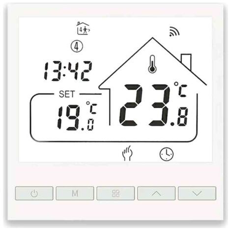 Termostato intelligente per caldaie a gas: programmabile, intelligente, compatibile con Alexa e Google Home, supporta il controllo vocale e può essere controllato da remoto tramite un'app per smartpho (1/5)