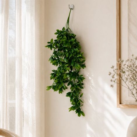 70cm Artificial Trailing Laurel Hanging Plant Green Plastic Foliage (1/3)