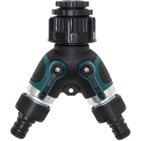 Répartiteur de tuyau, connecteur de robinet de jardin à 2 voies, connecteur de robinet extérieur à double valve en Y en laiton, connecteur adaptateur de robinet avec 2 connecteurs