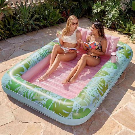 Matelas Gonflable 178 x 116 cm pour Piscine, Bain de Soleil pour Adultes, Flotteur de Piscine, Matelas Gonflable pour Adultes, divertissements d'été, fête Aquatique (Fleur Violette)