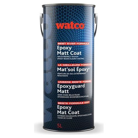 Watco Epoxyguard Matt Hygiene Beste Formel, zweikomponentige Epoxidharz Bodenbeschichtung,  Kieselgrau RAL 7032 5L