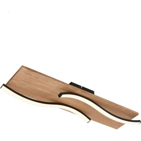 Plafoniera led Vinka 55 cm negro y madera