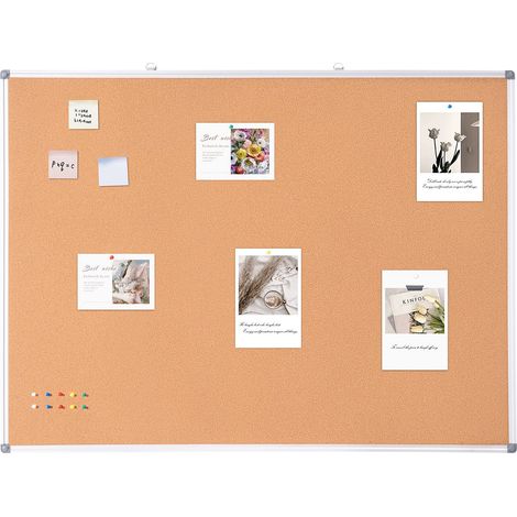 Tableau en liège mural 122x91 cm – Panneau d'affichage avec punaises pour école, maison, bureau – Grand tableau de liège (1/5)