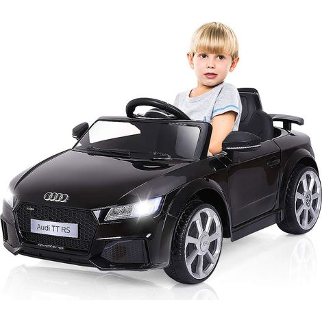COSTWAY Audi 12V Auto Elettrica per Bambini, Macchina Elettrica con Velocità 2,5-5 km/ora, con Telecomando USB MP3 Luci LED (Nero)