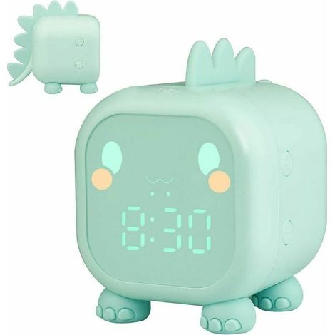 Leuchtender Dinosaurier-Wecker für Kinder, geeignet für Mädchen und Jungen, Digitalwecker mit Nachtlicht, Tag- und Nachtlicht, einstellbarer Lautstärke, Schlummerfunktion und Countdown-Timer (1/5)