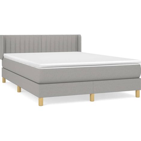 Maison Exclusive - Boxspringbett mit Matratze Hellgrau 140x190 cm