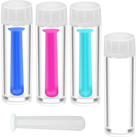 Contact Lens Remover - Soft Medical Silicone - For Rigid Gas Permeable Lenses - Compact Lightweight Design - 8 Pieces with Storage Vials