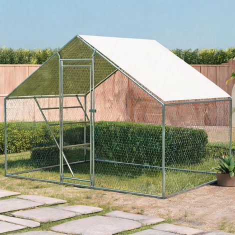 Poulailler 3 x 2 m avec perchoir et échelle verrou de sécurité (1/5)