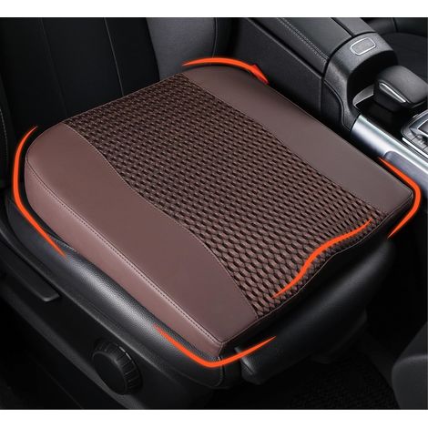 1 Coussin Siège Auto, Mousse à Mémoire, Rehausseur 6,5 cm, Maille 4D Marron, pour Voiture Bureau Fauteuil Roulant